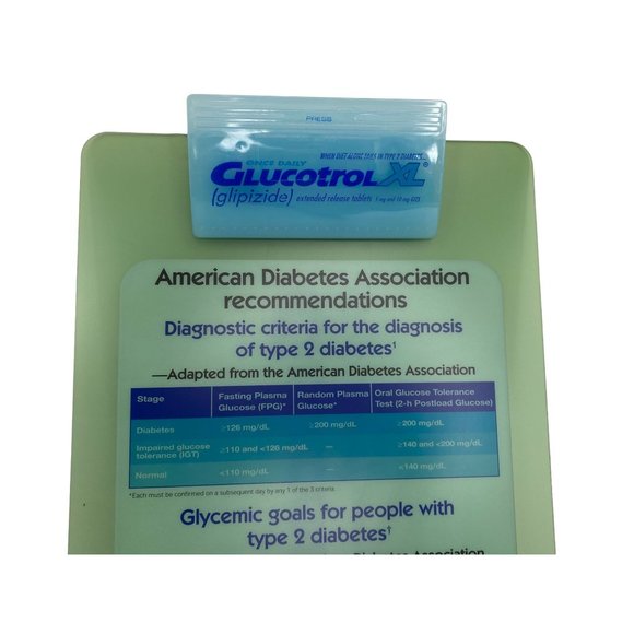 Rare Glucotrol XL Drug Rep Pharmaceutical Acrylic Clipboard 14" Dr's Office - Picture 2 of 10